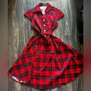 SOLD- Pinup 50’s Style Red and Black Dress